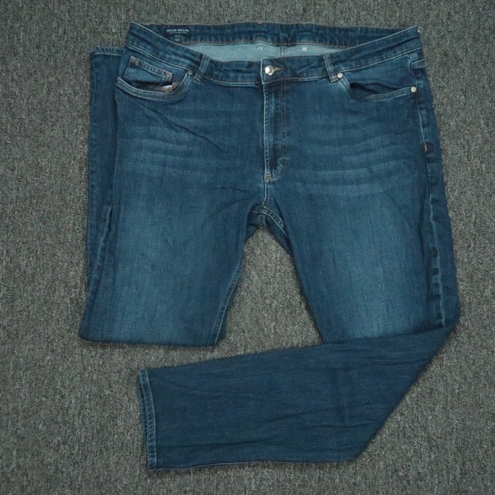Peter Millar Jeans Mens 42x32 Blue Vintage Washed 5 Pocket Denim Crown‎ Crafted